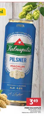 Piwo Kalnapilis Pilsner Magnum Apyniais promocja w Stokrotka