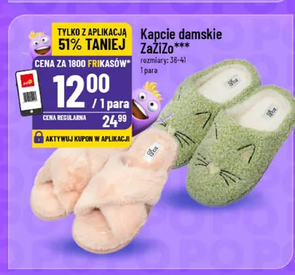 Kapcie damskie ZaZiZo promocja w POLOmarket