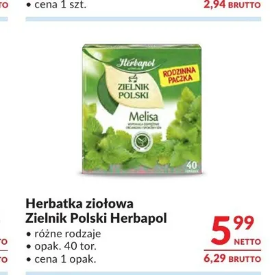 Herbatka ziołowa Melisa Zielnik Polski Herbapol promocja w Makro