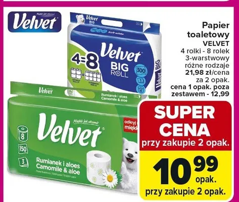 Papier toaletowy 3-warstwowy różne rodzaje promocja w Carrefour Market