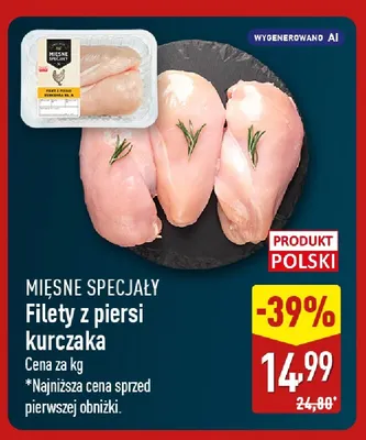 Filety z piersi kurczaka Mięsne Specjały promocja w Aldi