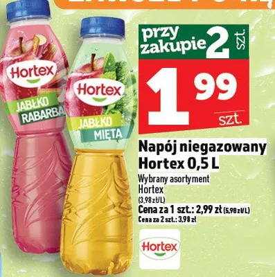 Napój niegazowany Hortex 0,5l promocja w TOPAZ