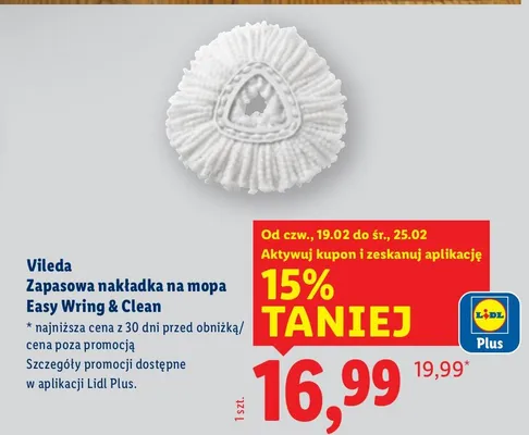 Zapasowa nakładka na mopa Easy Wring & Clean promocja w Lidl