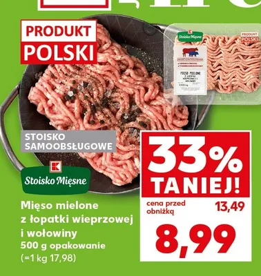 Mięso mielone z łopatki wieprzowej i wołowej Stoisko Mięsne promocja w Kaufland