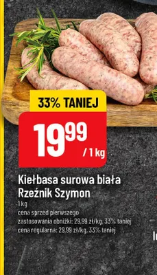Kiełbasa surowa biała Rzeźnik Szymon promocja w POLOmarket