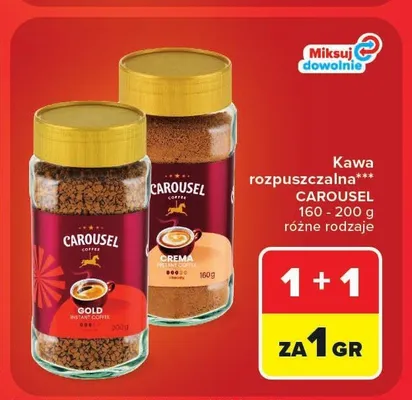 Kawa rozpuszczalna Carousel Crema promocja w Carrefour