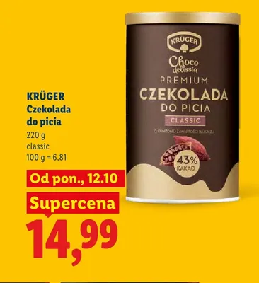 Czekolada do picia classic Krüger promocja w Lidl