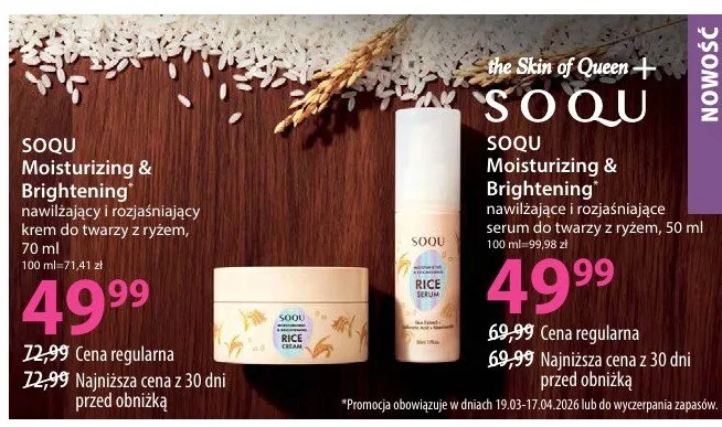 Nawilżające i rozjaśniające serum do twarzy z ryżem promocja w Hebe