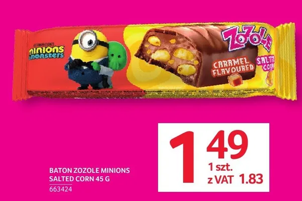 Baton Zozole Minions Caramel Salted Corn promocja w Selgros