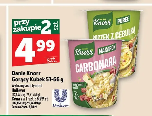 Danie Knorr Gorący Kubek puree boczek z cebulką promocja w TOPAZ