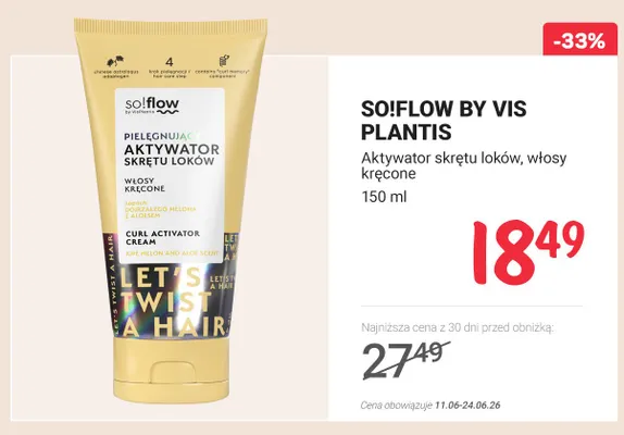 Aktywator skrętu loków So!flow by Vis Plantis promocja w Rossmann