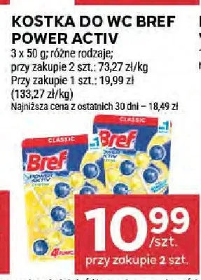 Kostka do WC Bref Power Activ 3 x 50 g różne rodzaje promocja w Stokrotka