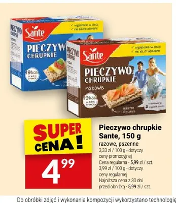 Pieczywo chrupkie Sante pszenne promocja w Twój Market