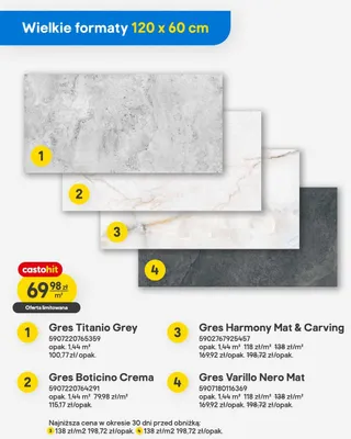 Wielkie formaty 120x60cm promocja w Castorama