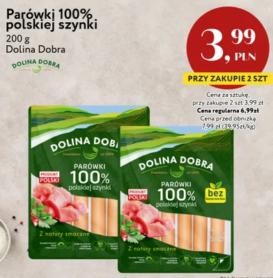 Parówki 100% polskiej szynki Dolina Dobra promocja w Market Point