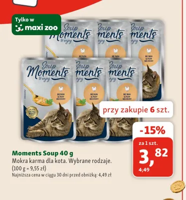 Mokra karma dla kota Moments Soup promocja w MAXI ZOO