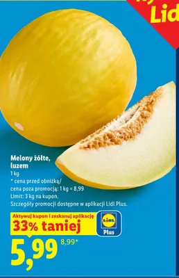 Melony żółte luzem promocja w Lidl
