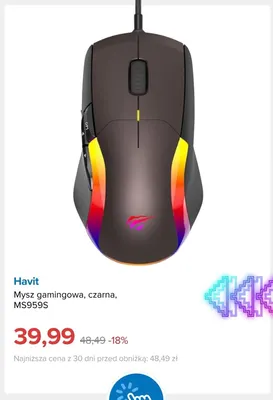 Mysz gamingowa czarna Havit MS959S promocja w Smyk