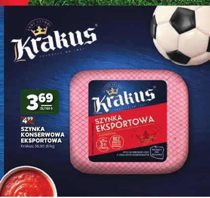 Szynka konserwowa eksportowa Krakus promocja w Stokrotka