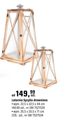Latarnia Sycylia drewniana promocja w OBI