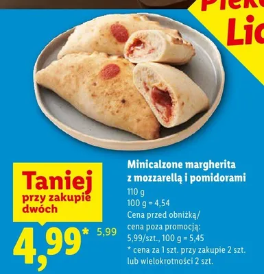 Minicalzone margherita z mozzarellą i pomidorami Piekarnia Lidla promocja w Lidl
