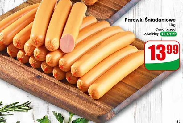 Parówki śniadaniowe promocja w Dino