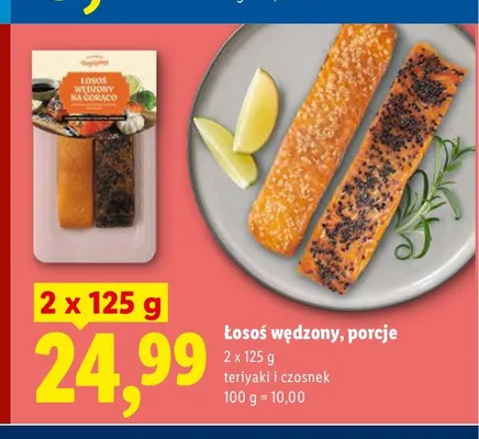 Łosoś wędzony na gorąco porcje 2-pak teriyaki Targ Rybny Lidla promocja w Lidl