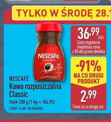 Kawa rozpuszczalna Classic Nescafé promocja w Aldi