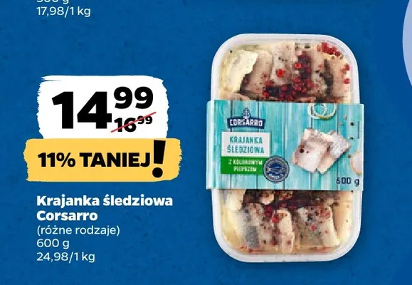 Krajanka śledziowa Corsarro promocja w Netto