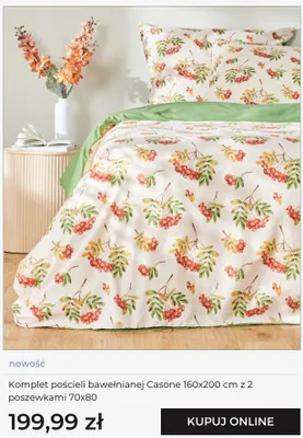 Komplet pościeli bawełnianej Casone 160x200 cm z 2 poszewkami 70x80 cm promocja w home&you