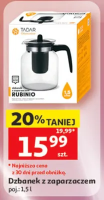 Dzbanek z zaparzaczem Tadar 1,5l promocja w Auchan