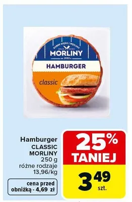Hamburger CLASSIC różne rodzaje promocja w Carrefour