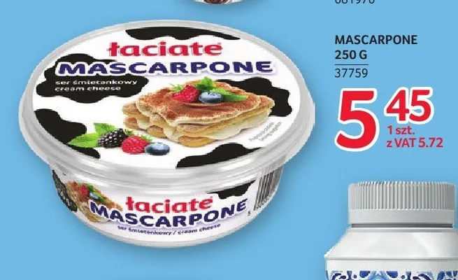 Ser śmietankowy Mascarpone Łaciate promocja w Selgros