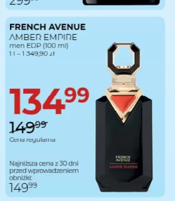 Woda perfumowana męska French Avenue Amber Empire promocja w Drogerie Jawa