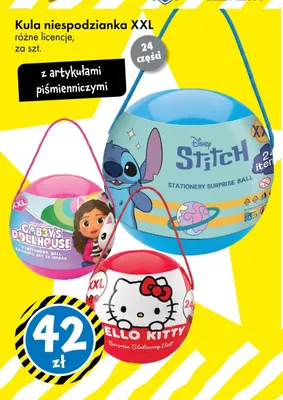 Kula niespodzianka XXL z artykułami piśmienniczymi promocja w Tedi