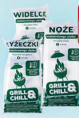 Sztućce transparentne wielokrotnego użytku łyżeczki Grill & Chill promocja w Dino