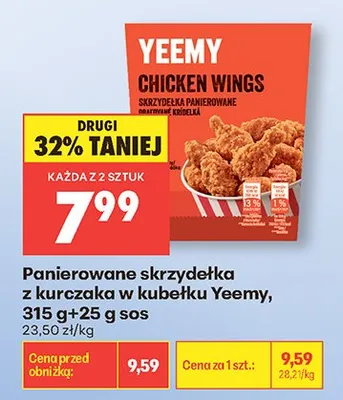 Panierowane skrzydełka z kurczaka w kubełku Yeemy promocja w Biedronka