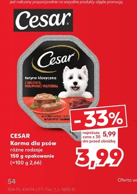Karma dla psów Cesar z soczystą wołowiną i wątróbką promocja w Kaufland