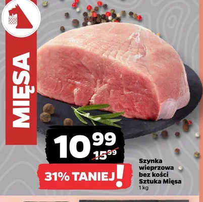 Szynka wieprzowa bez kości Sztuka Mięsa promocja w Netto