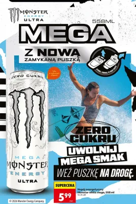 Napój energetyczny Monster Energy Ultra White Mega promocja w Biedronka