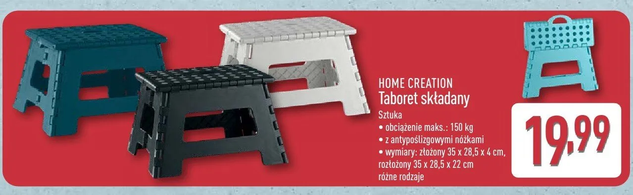 Taboret składany promocja w Aldi