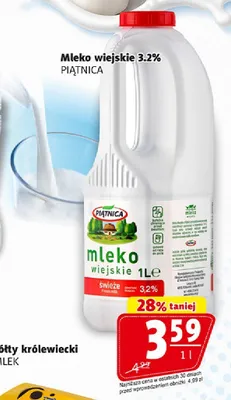 Mleko wiejskie 3,2% Piątnica promocja w Prim Market