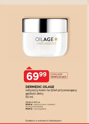 Odżywczy krem na dzień przywracający gęstość skóry DERMEDIC OILAGE promocja w Super-Pharm