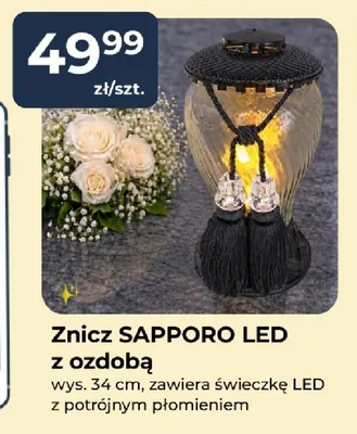 Znicz Sapporo LED z ozdobą promocja w PSB Mrówka