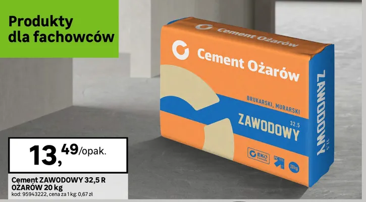 Cement Ożarów ZAWODOWY 32,5 R promocja w Leroy Merlin