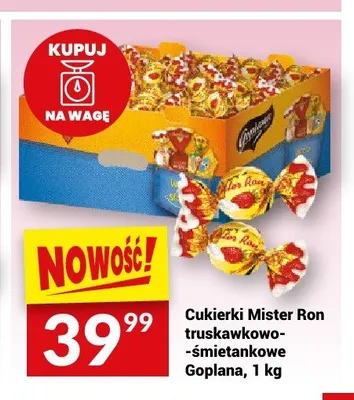 Cukierki Mister Ron truskawkowo-śmietankowe Goplana promocja w Twój Market