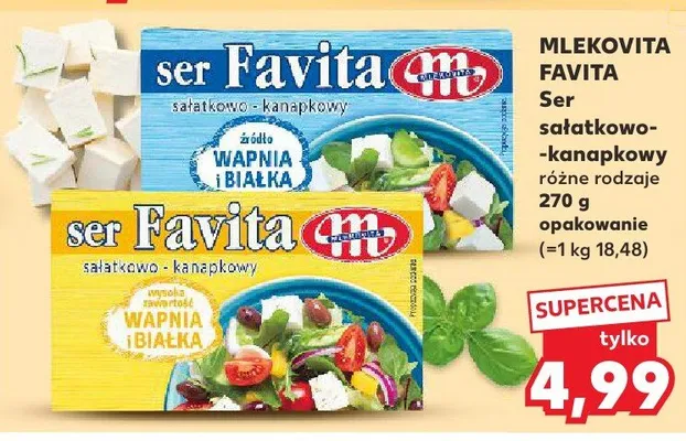 Ser Favita sałatkowo-kanapkowy różne rodzaje promocja w Kaufland