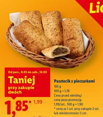Pasztecik z pieczarkami promocja w Lidl