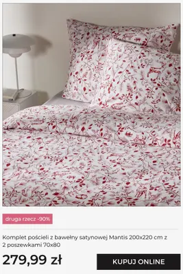 Komplet pościeli z bawełny satynowej Mantis 200x220 cm z 2 poszewkami 70x80 promocja w home&you