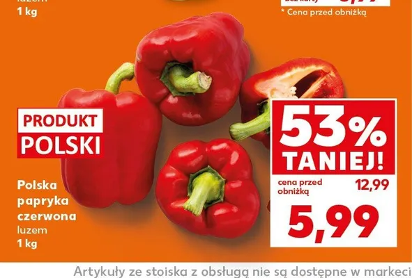 Papryka czerwona luzem promocja w Kaufland
